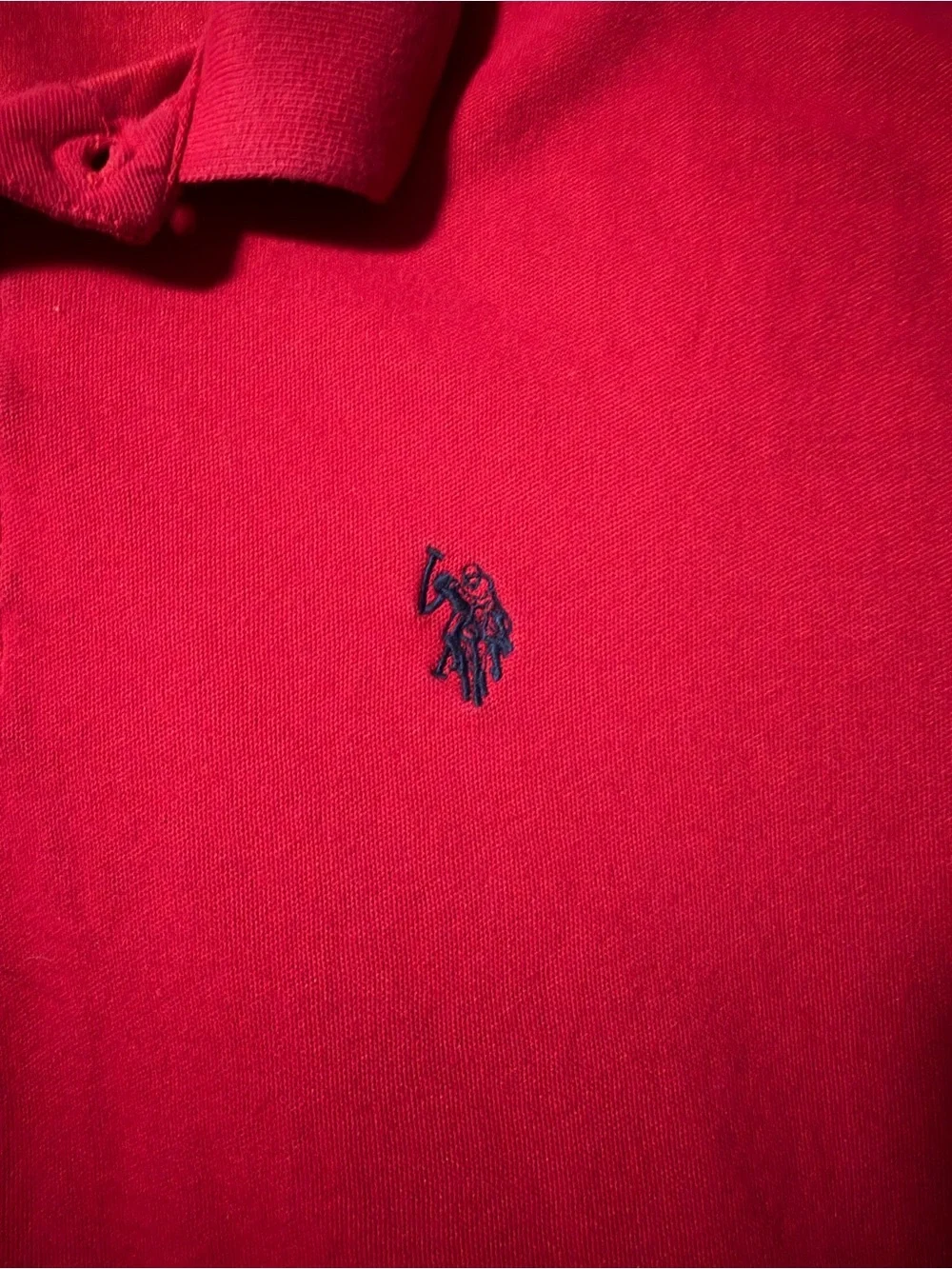 U.S. Polo Assn. Men's Red Polo with Navy Logo